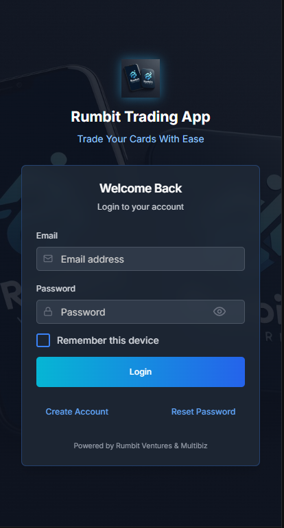 Rumbit Trading App Interface